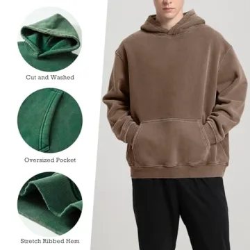 FAIABLE Women's Oversized Acid Wash Hoodie for Trendy Comfort