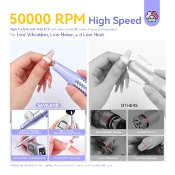 SAVILAND 50000RPM Nail Drill - Fast Acrylic Removal Kit