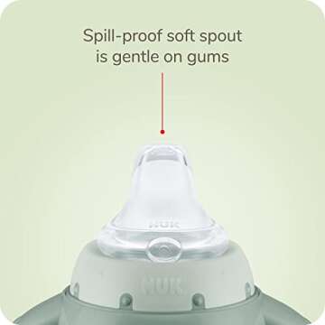 NUK for Nature Learner Cup, 10 oz, 9+ Months – BPA Free, Spill Proof Sippy Cup