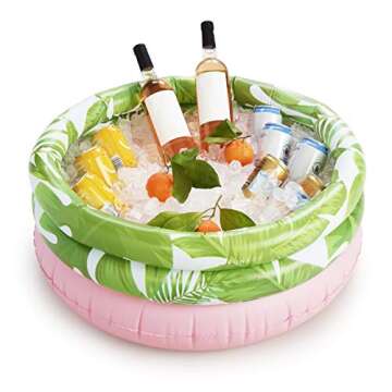 FUNBOY TROPICALDRINK Inflatable, One Size, Tropical Palm Drink Cooler