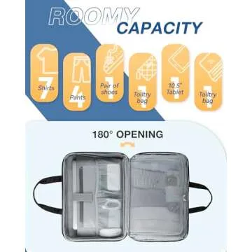 BAGSMART Weekender Bags for Women, Travel Duffle Bag Carry On Overnight Personal Item Bag with Shoe Bag for Travel Essentials (Black, 27L)