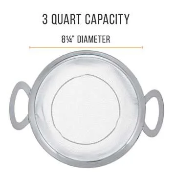 U.S. Kitchen Supply 3 Quart Stainless Steel Mesh Net Strainer Basket with a Wide Rim, Resting Feet a...
