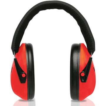 Snug Kids Ear Protection - Noise Cancelling Sound Proof Earmuffs/Headphones for Toddlers, Children & Adults (Red)