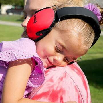 Snug Kids Ear Protection - Noise Cancelling Sound Proof Earmuffs/Headphones for Toddlers, Children & Adults (Red)