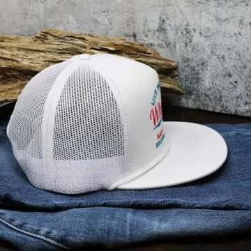 WHISKEY BENT HAT CO. The Cali Adjustable Snapback Western Lifestyle Trucker Hat, High Profile (US, Alpha, One Size, One Size, White)