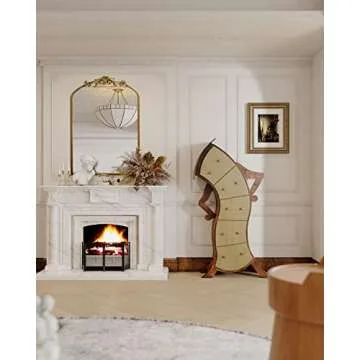 AIXI HOME Vintage Gold Arched Mirror 24"x36", Traditional Arendahl Antique Mirror with Ornate Metal Frame, Baroque Wall Mounted Mirrors for Entryway/Bathroom/Living Room/Hallway/Bedroom