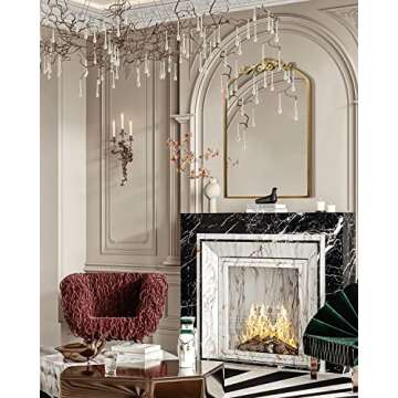 AIXI HOME Vintage Gold Arched Mirror 24"x36", Traditional Arendahl Antique Mirror with Ornate Metal Frame, Baroque Wall Mounted Mirrors for Entryway/Bathroom/Living Room/Hallway/Bedroom