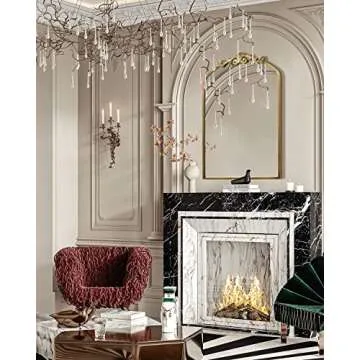 AIXI HOME Vintage Gold Arched Mirror 24"x36", Traditional Arendahl Antique Mirror with Ornate Metal Frame, Baroque Wall Mounted Mirrors for Entryway/Bathroom/Living Room/Hallway/Bedroom