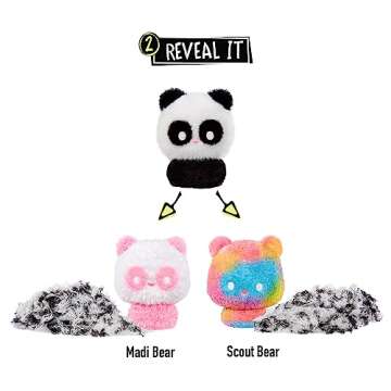 Fluffie Stuffiez Panda Small Collectible Feature Plush - Surprise Reveal Unboxing with Huggable ASMR Fidget DIY Fur Pulling, Ultra Soft Fluff