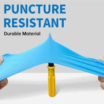 Medguy Powder-Free Nitrile Exam Gloves, 4.5 Mil, 100 Pcs Blue Disposable Latex-Free Food-Safe Medical Cleaning Cooking Gloves (Medium)