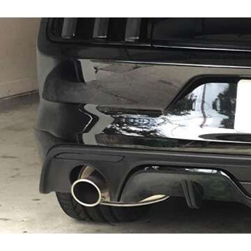 iJDMTOY Black Smoked Lens Rear Bumper Reflector Lenses Compatible With 2015-2017 Ford Mustang, OE-Spec LH RH Assembly