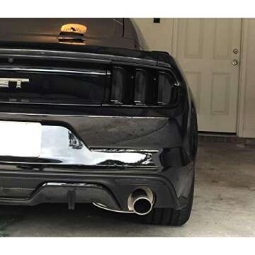 iJDMTOY Black Smoked Lens Rear Bumper Reflector Lenses Compatible With 2015-2017 Ford Mustang, OE-Spec LH RH Assembly