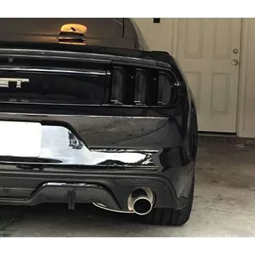 iJDMTOY Black Smoked Lens Rear Bumper Reflector Lenses Compatible With 2015-2017 Ford Mustang, OE-Spec LH RH Assembly