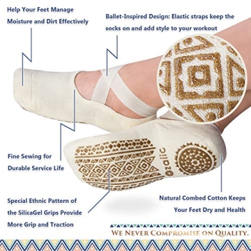 Ozaiic Yoga Socks Non-Slip Grips Ideal for Fitness