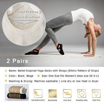 Ozaiic Yoga Socks Non-Slip Grips Ideal for Fitness