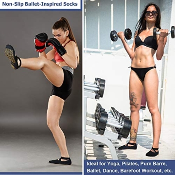 Ozaiic Yoga Socks Non-Slip Grips Ideal for Fitness