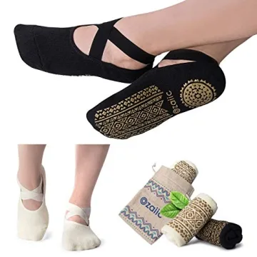 Ozaiic Yoga Socks Non-Slip Grips Ideal for Fitness