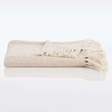 Nate Home Textured Weave Cotton Throw Blanket - All Season