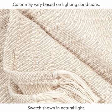 Nate Home Textured Weave Cotton Throw Blanket - All Season