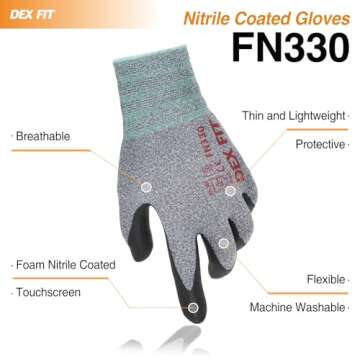 DEX FIT Nitrile Work Gloves FN330 – All-Day Comfort with Firm Grip