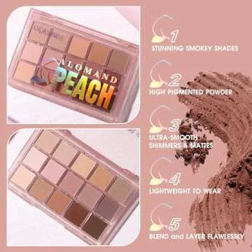 UCANBE Neutral Matte Eyeshadow Palette, 15 Colors Nude Taupe Rose Brown Eye Makeup Pallet, Natural W...