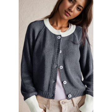 Women's Cropped Cardigan Sweaters Fall Fashion Essential