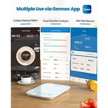 RENPHO Nutrition Food Scale, Digital Ounces and Grams, Bluetooth Smart Kitchen Scale with APP for Meal Prep Baking Coffee Making, LED Display Waterproof Panel,22lb/10kg