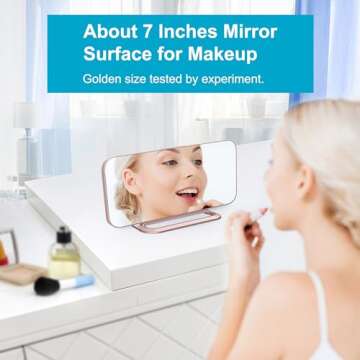 Slim LED Digital Alarm Clock, Mirror Surface for Makeup, with Diming, Large Display, Easy Setting, U...