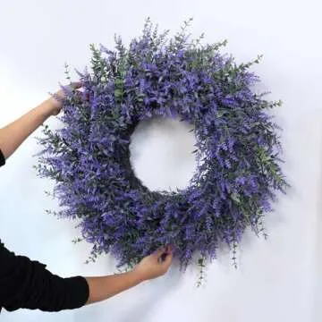 Stunning 26" Lavender Eucalyptus Wreath for Decor