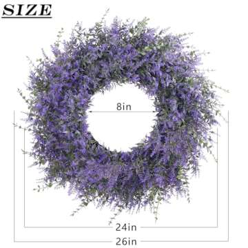 Stunning 26" Lavender Eucalyptus Wreath for Decor