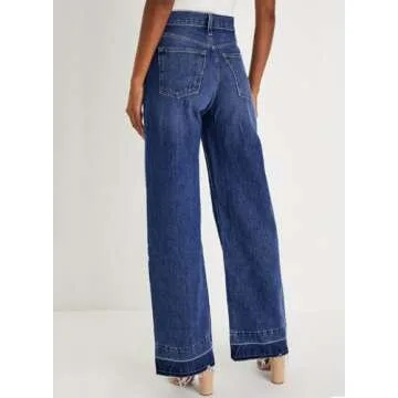 Astylish Women’s High Waisted Flare Jeans - Comfortable Wide Leg Denim Pants