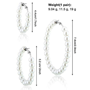 Elegant Faux Pearl Hoop Earrings Set for Women and Gifts