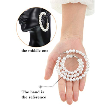 Elegant Faux Pearl Hoop Earrings Set for Women and Gifts