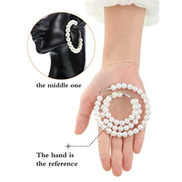Elegant Faux Pearl Hoop Earrings Set for Women and Gifts