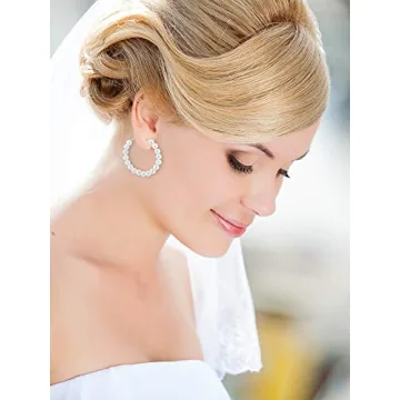 Elegant Faux Pearl Hoop Earrings Set for Women and Gifts