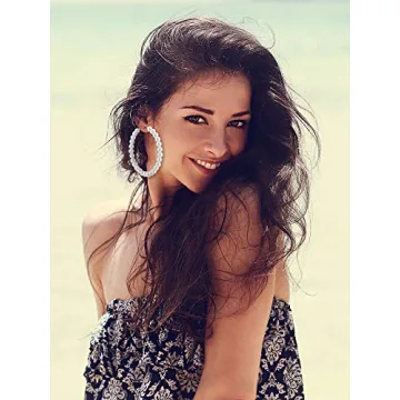 Elegant Faux Pearl Hoop Earrings Set for Women and Gifts