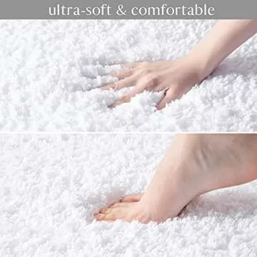 Ashler Bathroom Rugs Sets 2 Piece, White Bath Rugs 2 PC, Water Absorbing Bath Mats, Soft Rectangle Bathroom Carpet, Machine Washable - 24x36 & 24x72