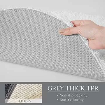 Ashler Bathroom Rugs Sets 2 Piece, White Bath Rugs 2 PC, Water Absorbing Bath Mats, Soft Rectangle Bathroom Carpet, Machine Washable - 24x36 & 24x72