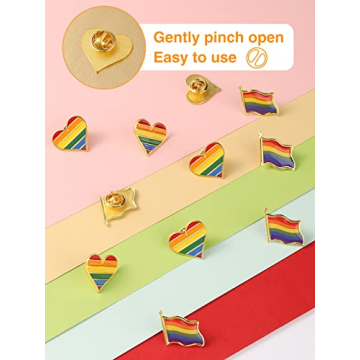 30 Pcs Gay Pride Rainbow Enamel Lapel Pin Set for Everyone