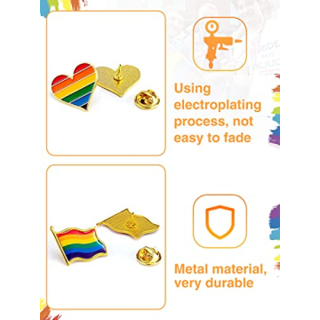 30 Pcs Gay Pride Rainbow Enamel Lapel Pin Set for Everyone