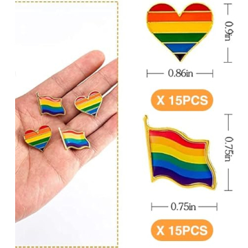 30 Pcs Gay Pride Rainbow Enamel Lapel Pin Set for Everyone