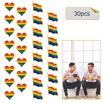 30 Pcs Gay Pride Rainbow Enamel Lapel Pin Set for Everyone