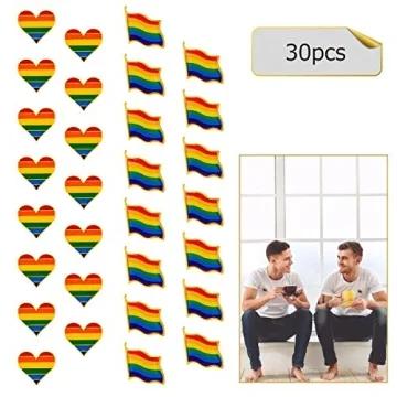 30 Pcs Gay Pride Rainbow Enamel Lapel Pin Set for Everyone