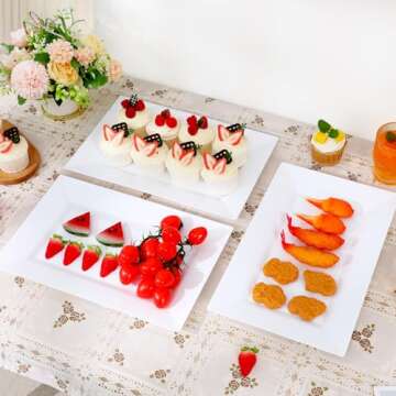 Dualshine 8 Pcs Elegant Plastic Serving Platters