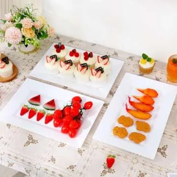 Dualshine 8 Pcs Elegant Plastic Serving Platters