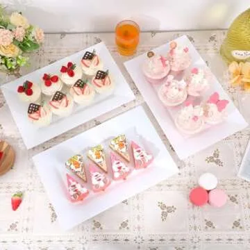 Dualshine 8 Pcs Elegant Plastic Serving Platters