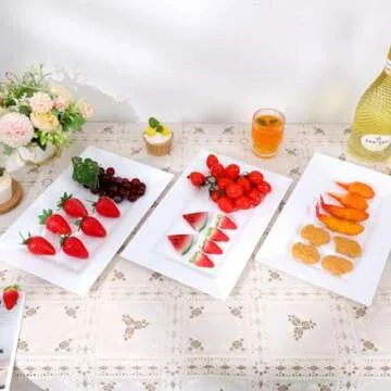 Dualshine 8 Pcs Elegant Plastic Serving Platters