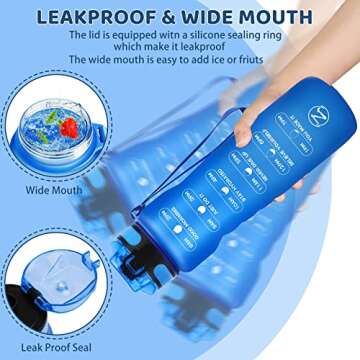ZOMAKE Motivational Water Bottle 32oz for Fitness & Gym