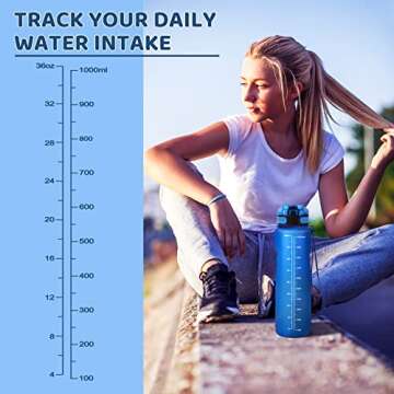 ZOMAKE Motivational Water Bottle 32oz for Fitness & Gym