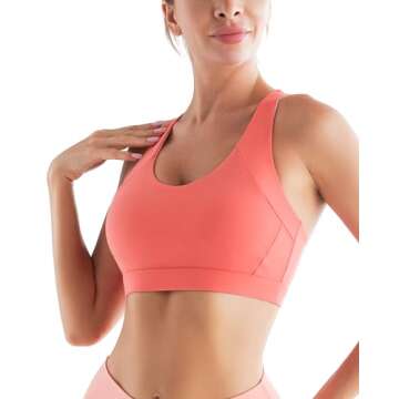 RUNNING GIRL Sports Bras for Women, Criss-Cross Back Padded Strappy Sports Bras Medium Support Yoga ...